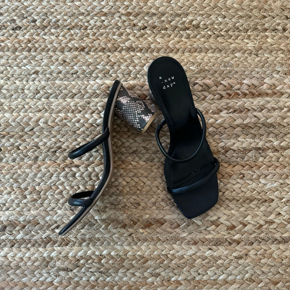 A New Day - Block Heel - Black Leather